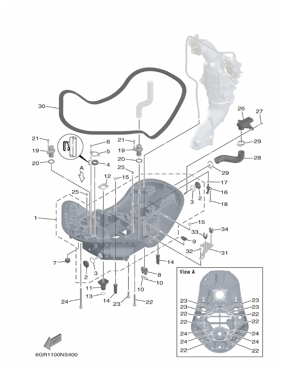 Yamaha XF425NSA2, XF425NSA7 UPPER CASING 1 parts diagram